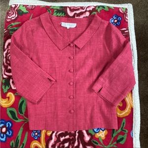 VTG 60’s Hot Pink Fuchsia Linen Blazer Jacket France